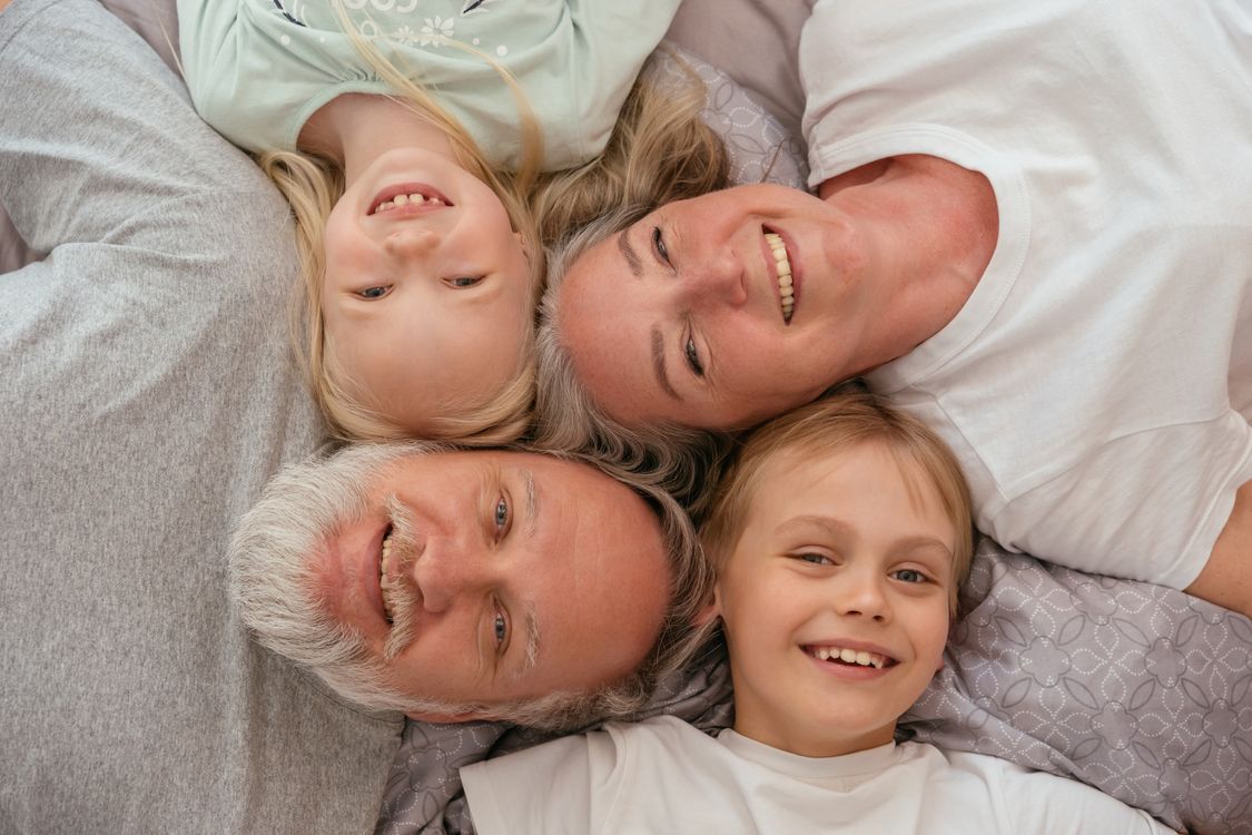 Grandparents spending time with their family, bridging generations